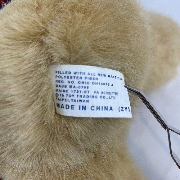 TB Toy Trading Co Tan Reindeer 13” Christmas Plush Red Snowflake Hoodie VTG 2001 - Picture 8 of 9